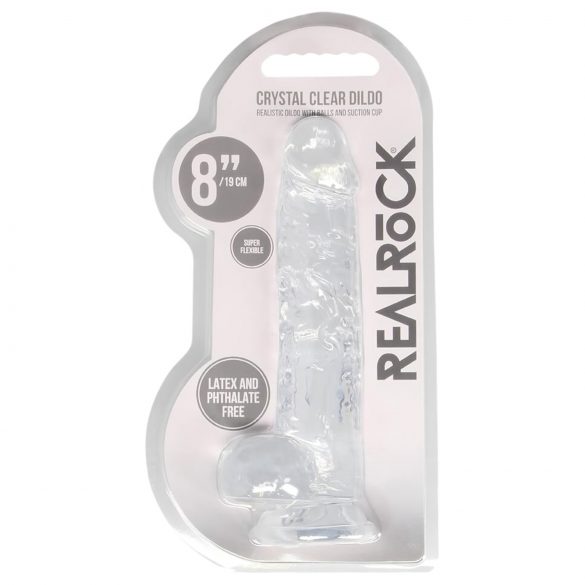 REALROCK - Kristallklarer Dildo - 19cm Realismus