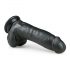 Easytoys - Haftfuß-Dildo mit Hoden (20cm) - Schwarz