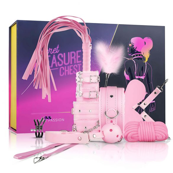 Geheime Lustkiste - Fortgeschrittenes BDSM-Set, 14-teilig (Pink)