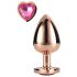 Gleaming Love - Aluminium Analplug mit Herzstein (Roségold)