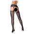 Obsessive S307 - Blumen-Netz Strapsen-Set - Schwarz (S-L)