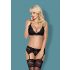 Obsessive 810-SEG-1 - Schwarzes Spitzen-Dessous-Set - L/XL