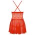 Obsessive 838-BAB-3 - Verführerisches Spitzen-Babydoll mit String (Rot) - XXL