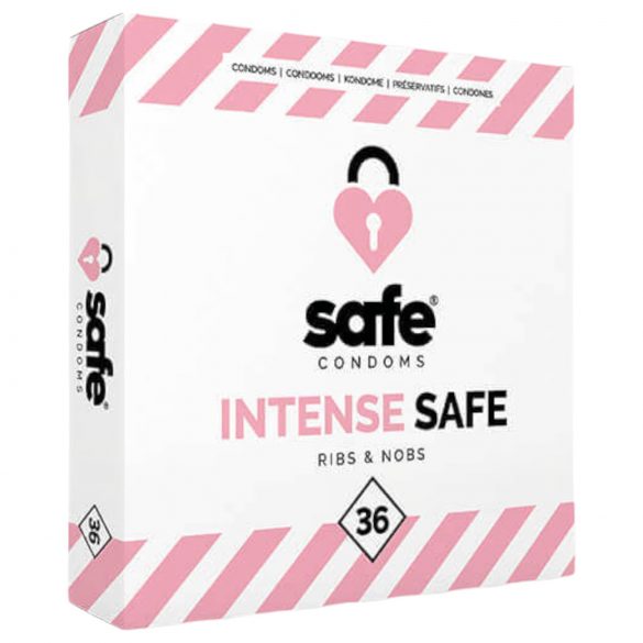 SAFE Intense - Gerippt & genoppt Kondome (36 Stk)