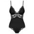 Obsessive 810-TED-1 - Spitzendetails, elastischer Body (schwarz) - XXL